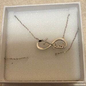 AXOMY Faith Necklace for Women 925 Sterling Silver Infinity  Necklace